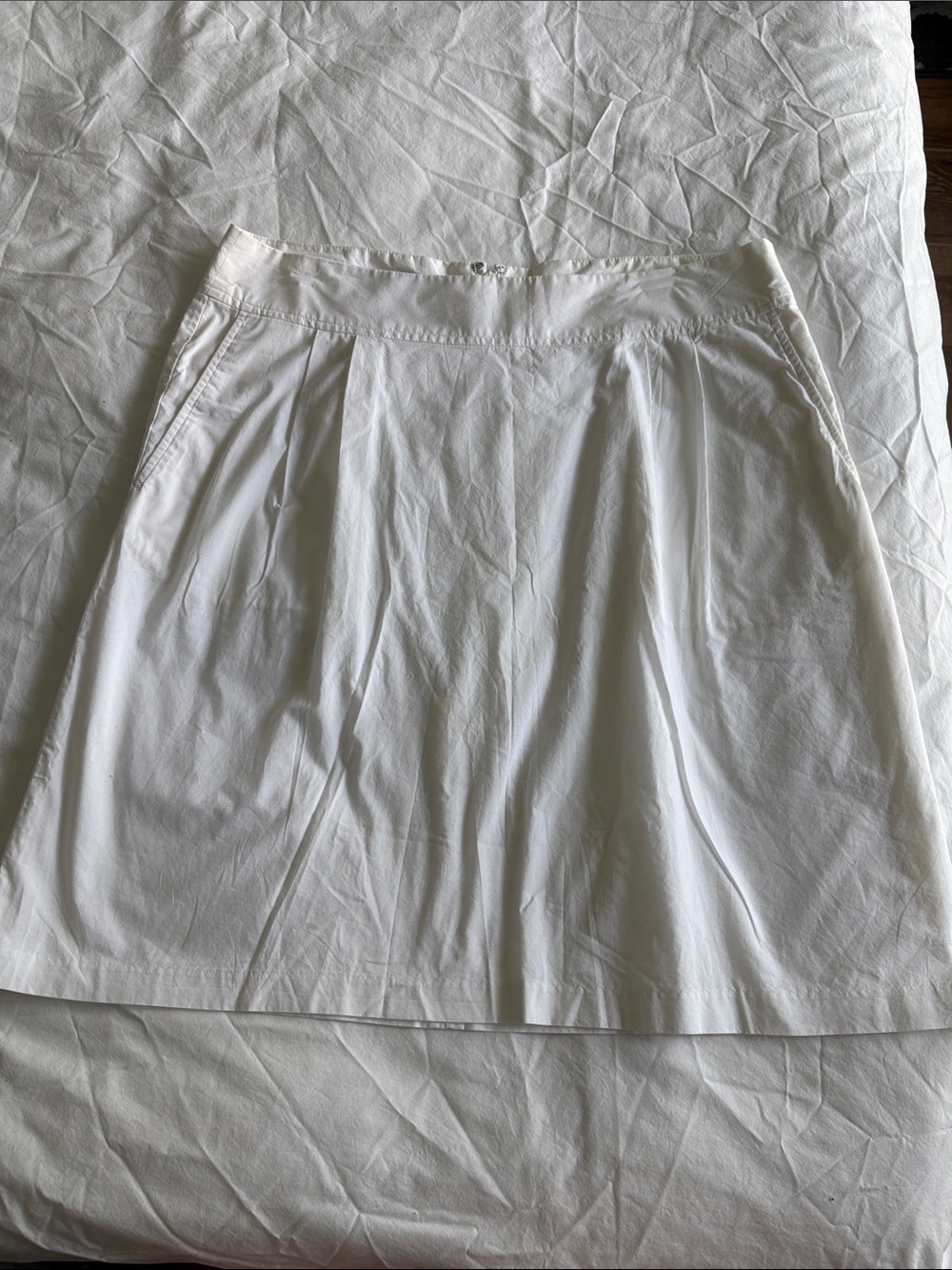 Lands' End White A-Line Skirt